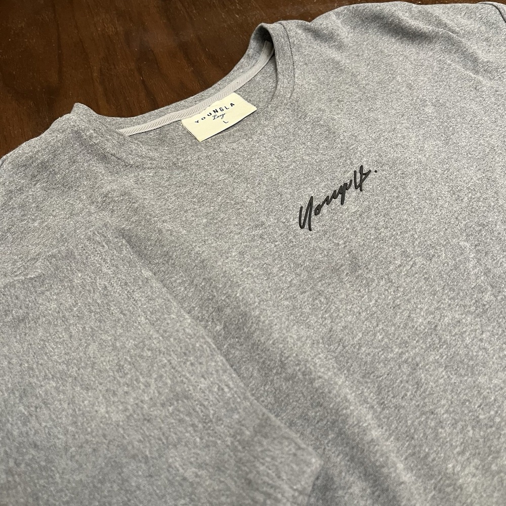 YoungLA 430 Men's L Gray Oversized Cloud Foam Tee T-Shirt 430